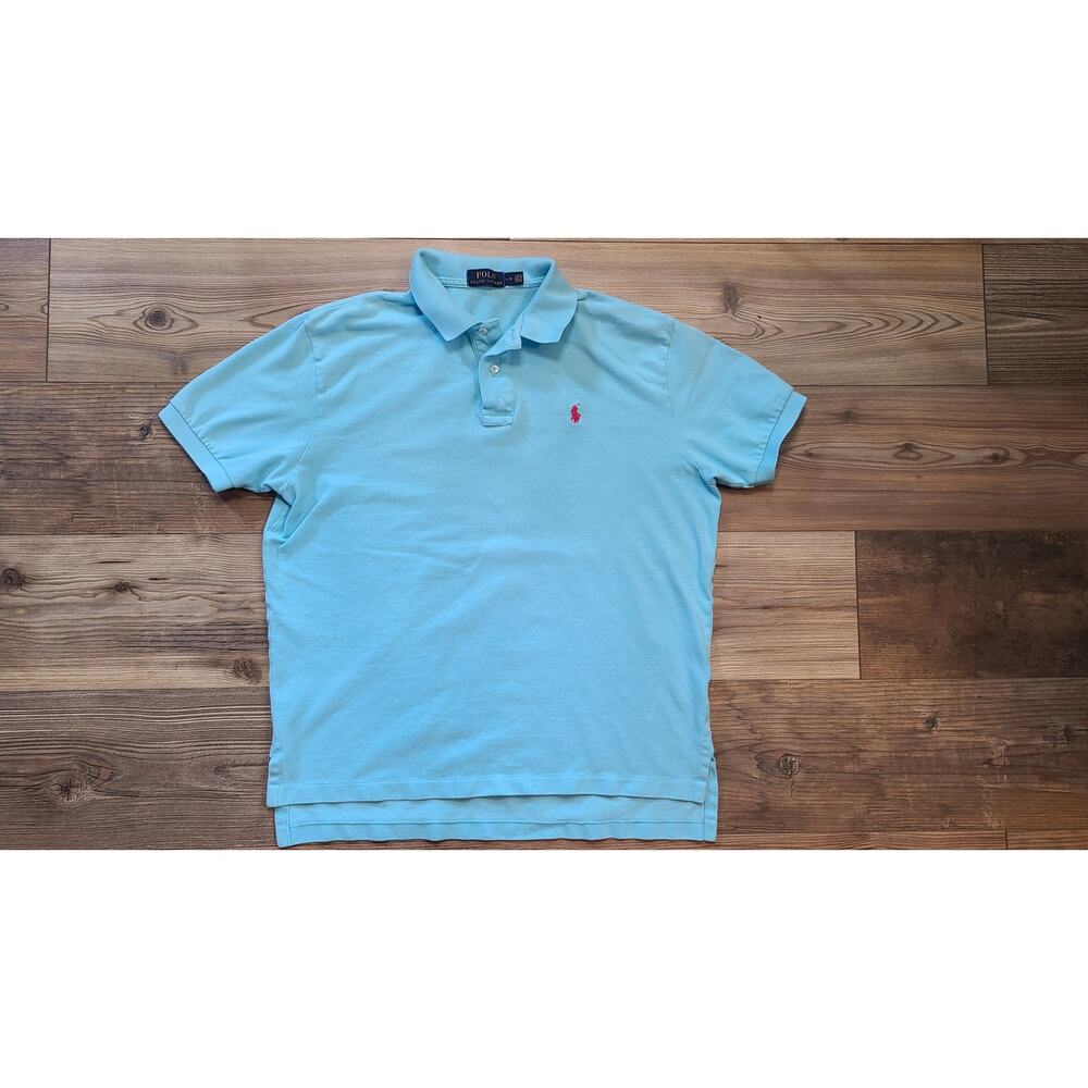 Polo Ralph Lauren Mesh Shirt Mens L Turquoise Nova Pink Pony Cotton